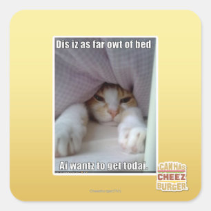 Dis is zo ver weg van bed. vierkante sticker