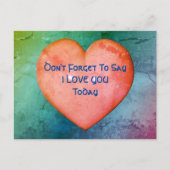 Dis que je t'aime Carte postale Coeur Rose (Devant)