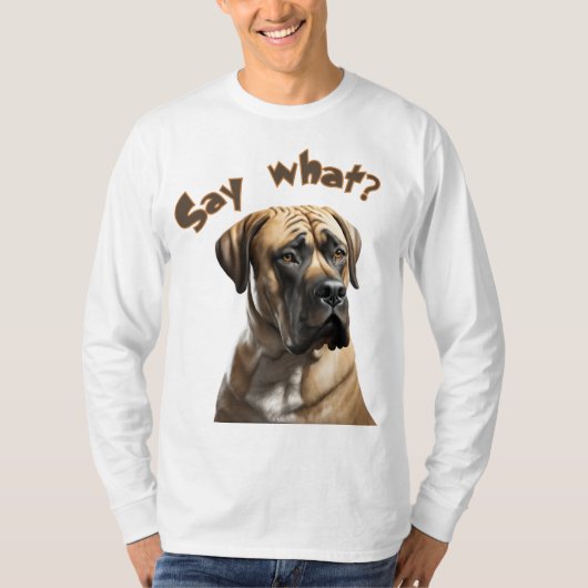 "Dis quoi ?" T-shirt Portrait Boerboel (Devant)