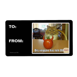 Dis veggee haz de EBIL Etiket