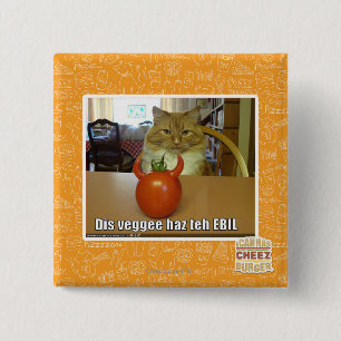 Dis veggee haz de EBIL Vierkante Button 5,1 Cm