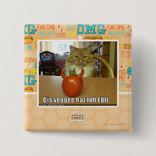 Dis veggee haz de EBIL Vierkante Button 5,1 Cm