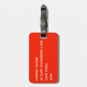Disa Red-kleurnaam Bagagelabel (Achterkant verticaal)