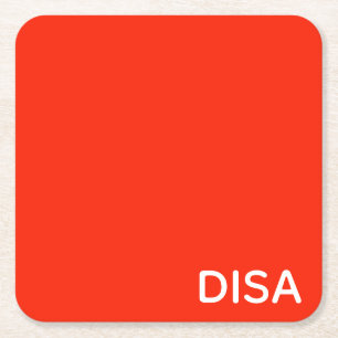Disa Red-kleurnaam Vierkante Kartonnen Onderzetter