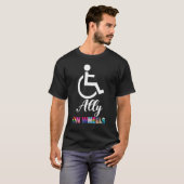 Disability Pride Awareness Ally On Wheels Wheelc T-shirt (Voorkant volledig)