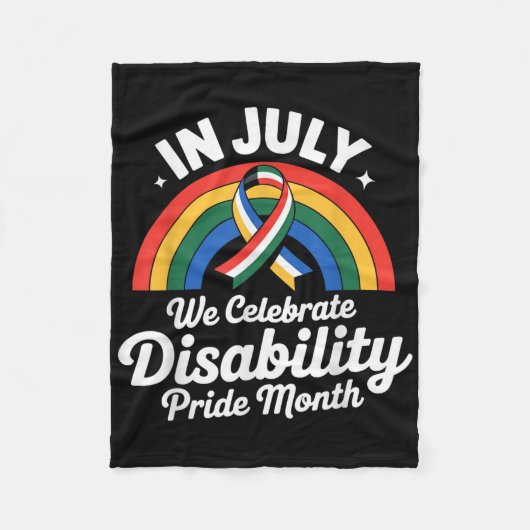 Disability Pride Flag Juli Gehandicapte Pride Maan Fleece Deken (Voorkant)