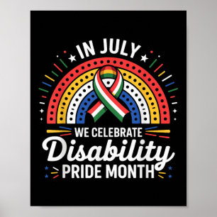 Disability Pride Flag Juli Gehandicapte Pride Maan Poster