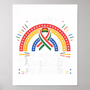 Disability Pride Flag Juli Gehandicapte Pride Maan Poster