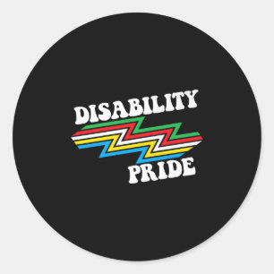 Disability Pride Maand Bewustzijn Disability vlag Ronde Sticker