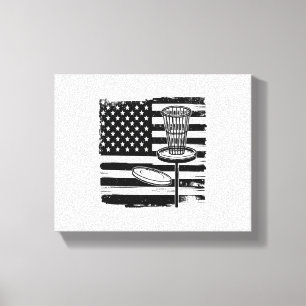 Disc Golf American Flag Canvas Afdruk