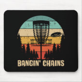 Disc Golf Bangin Chains Retro Frisbee Golfer Frolf Muismat (Voorkant)