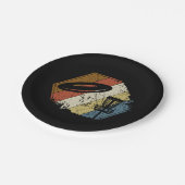 Disc Golf Basket Retro Papieren Bordje (Gekanteld)