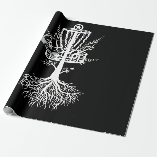Disc Golf Basket Tree Frisbee Root Cadeaupapier (Uitgerold)