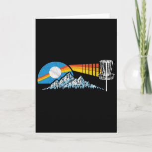 Disc Golf Bedrukte Bergen En Zon 80s Vintage Kaart