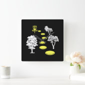 Disc Golf Bossen Disc Golfer Gift Vierkante Klok (Huis)