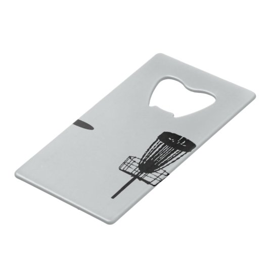 Disc Golf Bottle Open - Obey the Line Kredietkaart Flessenopener (Voorkant Gekanteld)