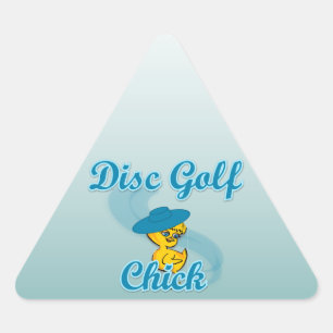 Disc Golf Chick #3 Driehoek Sticker