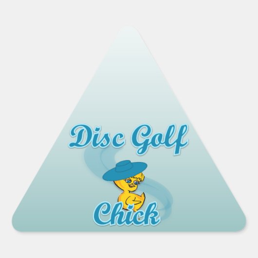 Disc Golf Chick #3 Driehoek Sticker (Voorkant)
