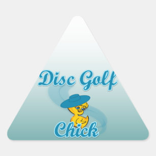 Disc Golf Chick #3 Driehoek Sticker