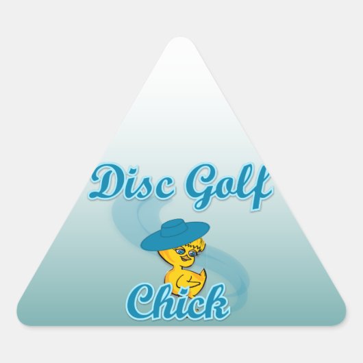 Disc Golf Chick #3 Driehoek Sticker (Voorkant)