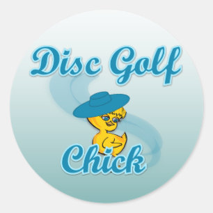 Disc Golf Chick #3 Ronde Sticker