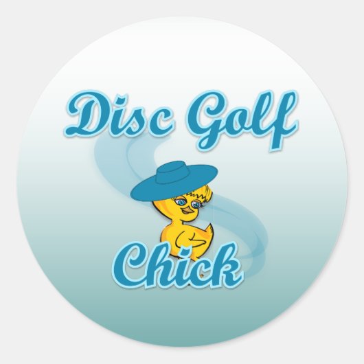 Disc Golf Chick #3 Ronde Sticker (Voorkant)