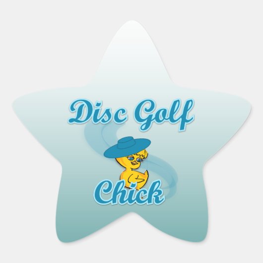 Disc Golf Chick #3 Ster Sticker (Voorkant)