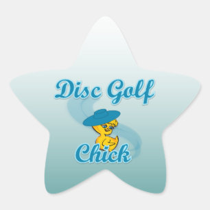 Disc Golf Chick #3 Ster Sticker