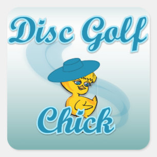 Disc Golf Chick #3 Vierkante Sticker