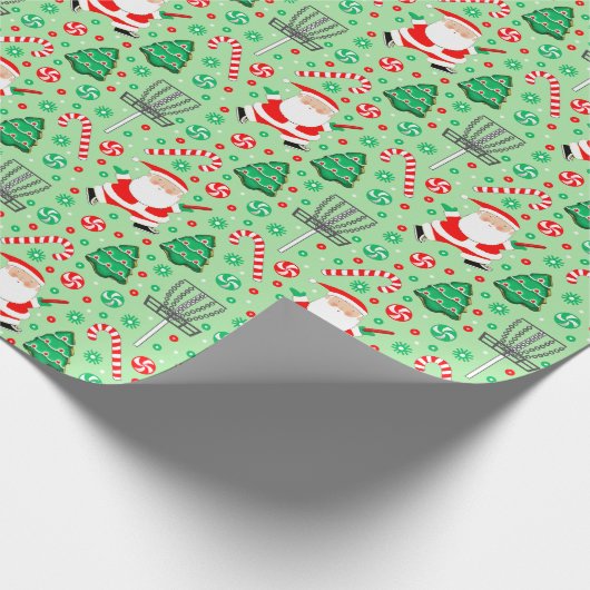 Disc Golf Christmas Gift Wrapping Paper Cadeaupapier (Hoek)