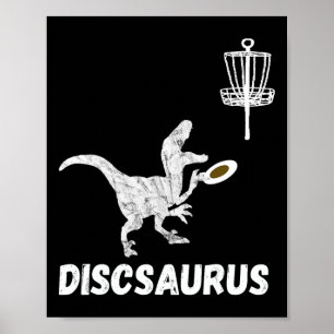Disc Golf Dinosaur Frolfen T-rex Dino Grappige Dis Poster