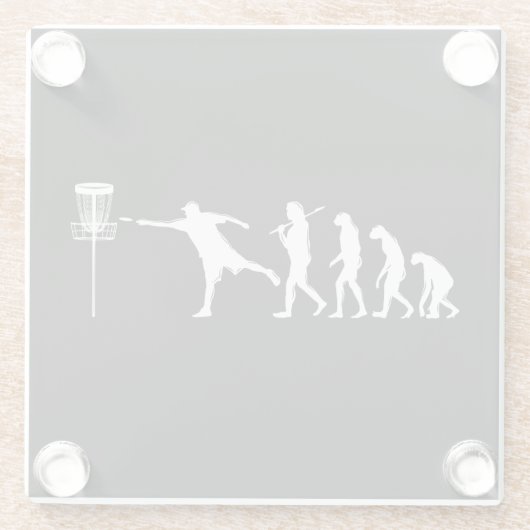 Disc Golf Evolution Disc Golf Gifts Glazen Onderzetter (Achterkant)