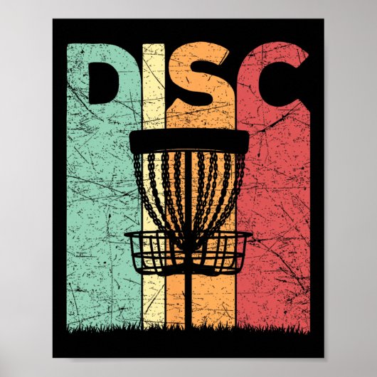 Disc Golf  Frolf Retro Disc Golf Player Poster (Voorkant)