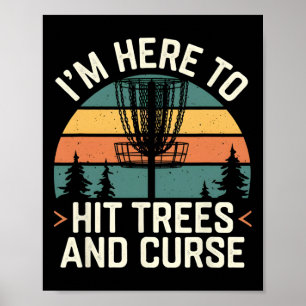 Disc Golf Grappige Hit Bomen En Vervloek Retro Dis Poster