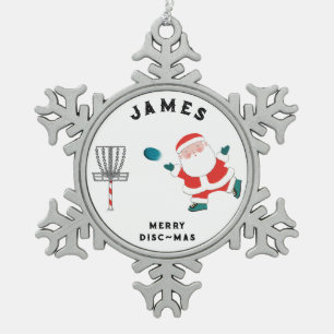 Disc Golf Holiday Gift Tin Sneeuwvlok Ornament