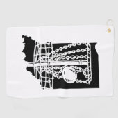 Disc golf Indiana - serviette pour votre sac de di (Horizontal)