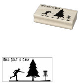 Disc golf is gemakkelijk, zetten, mand, boom 	rubberstempel (Gestempeld)