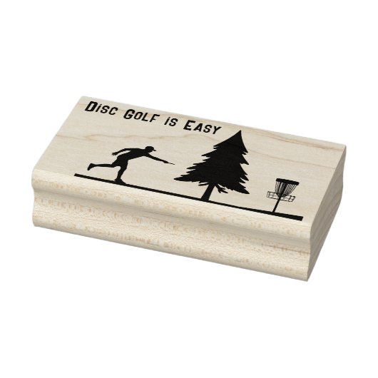 Disc golf is gemakkelijk, zetten, mand, boom 	rubberstempel (Stempel)