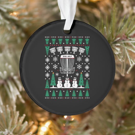 Disc Golf Lelijke Kersttrui Pyjama Cadeaus Ornament (Boom)