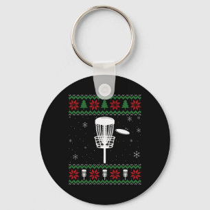 Disc Golf lelijke kersttrui pyjama cadeaus voor Sleutelhanger