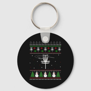 Disc Golf lelijke kersttrui pyjama cadeaus voor Sleutelhanger
