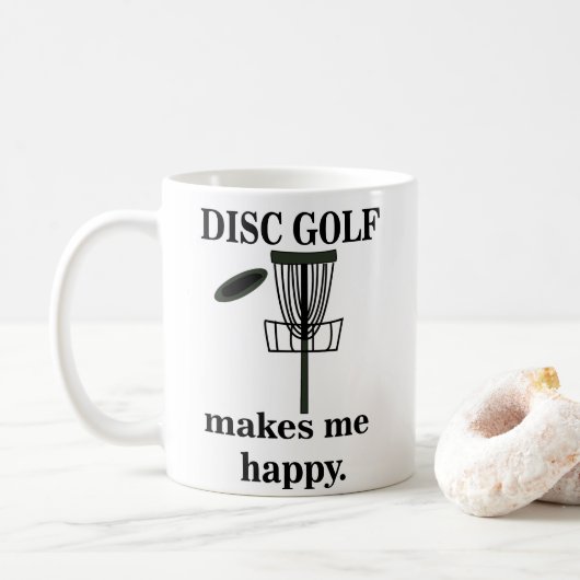 Disc Golf maakt me blij Disc Golf Koffiemok (Met donut)