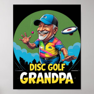Disc Golf Opa – Groene Dge Cap-worp Retro Poster