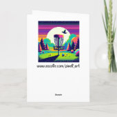 Disc Golf Pin Pixel Art Verjaardag Kaart (Achterkant)