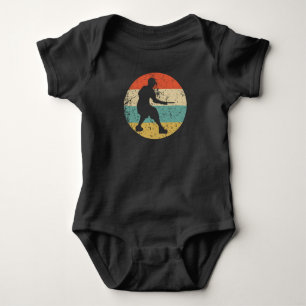 Disc Golf Player Silhouette Retro Sport Romper