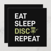 Disc Golf Speler | Eet Slaap Disc Golf Herhaal Feestdagenkaart (Voorkant / Achterkant)