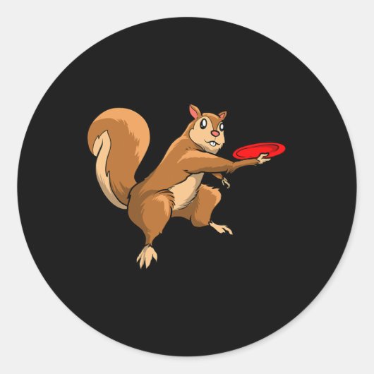 Disc Golf Squirrel - Frolf Frisbee Golf Disc Ronde Sticker (Voorkant)