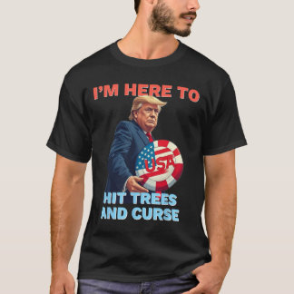 Disc Golf T-shirt Grappig Bomen Raken en Vervloeke