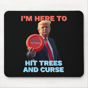 Disc Golf T-shirt Grappig Bomen Raken en Vervloeke Muismat