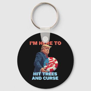 Disc Golf T-shirt Grappig Bomen Raken en Vervloeke Sleutelhanger